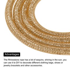 6mm x 120cm Rhinestone Rope Crystal Rope Yellow Mesh Yellow Diamond