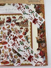 Creative Scrapbook Kit, Punch Studio, Old Style Christmas Santa Stickers Paper