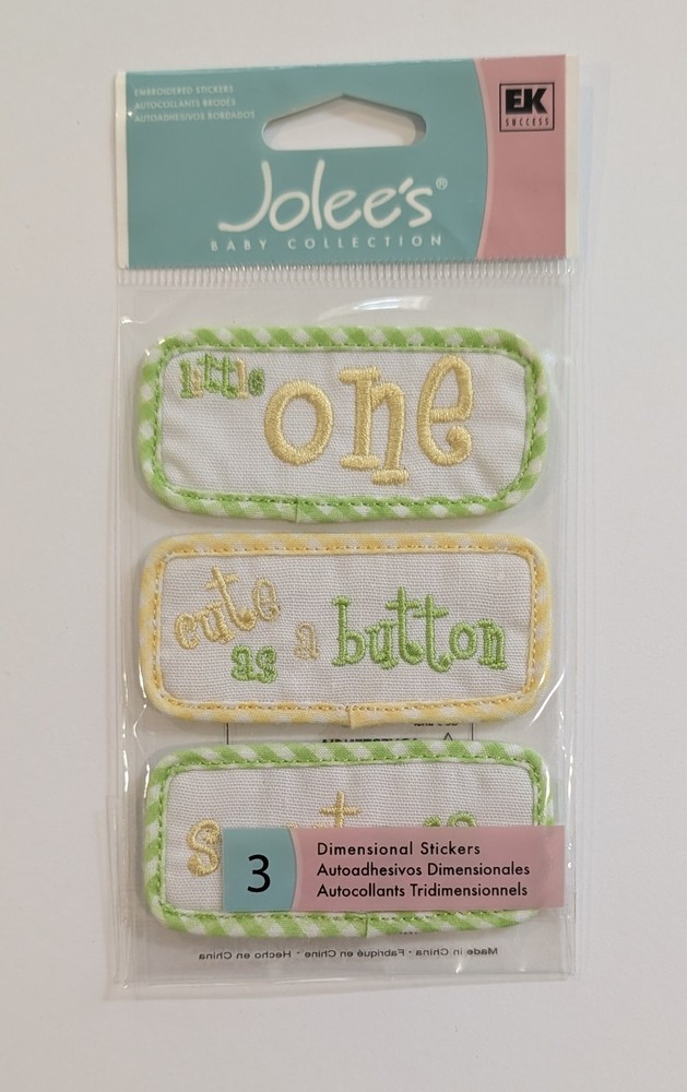 Jolee’s Sweet Pea Baby Quilts Embroidered Scrapbooking Stickers