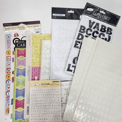 Alphabet Numbers Planner Sticker Lot Assorted Sheet Fonts Scrapbook Junk Journal