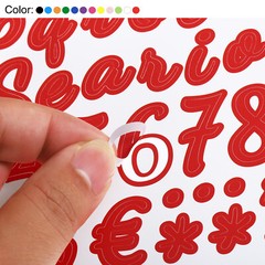 Alphabet Letters Numbers Stickers, 6 Sheets Self Adhesive Cursive Decal, Black