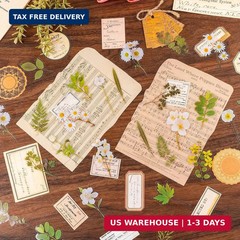 320Pcs Flower Stickers, Cute Vintage Floral Sticker for Kids, Clear Wildflower S