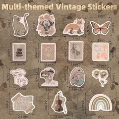 Aesthetic Vinyl Stickers – 200 Pcs Vintage Design for Water Bottle & Laptop