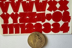 RED SHADOW CHUNKY ALPHABET Stickers(2sheet)Making Memories•Letters•Numbers•Words