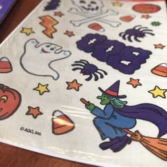 Vtg Lot NOS Halloween Stickers American Greetings Temporary Tattoo Forget Me Not