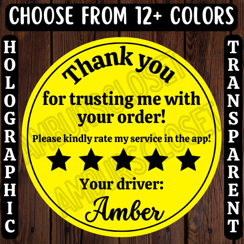 40 DOORDASH CUSTOM STICKERS 2″ LABELS SEALS UberEats Grubhub Shipt Spark