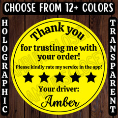 40 DOORDASH CUSTOM STICKERS 2″ LABELS SEALS UberEats Grubhub Shipt Spark