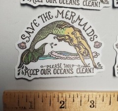 Save the Mermaid Stickers 10 PACK