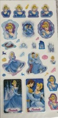 Disney Tokyo Disneyland Japan Cinderella Glitter Stickers Vintage Castle Slipper