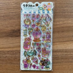 4Pcs Cute 3D Sparkle Gem Stickers Sweet Dessert Castle Epoxy Stickers for Scrapb