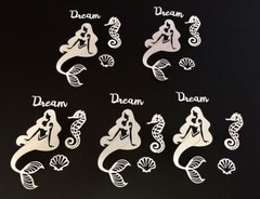 Die Cuts * Mermaid Dream * Five Sets * White Cardstock *