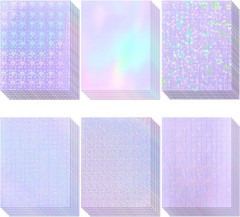 36 Sheets Holographic Sticker Paper, Clear Vinyl Lamination Sticker Film Self Ad