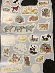 Vintage Scholastic Baby Animals Sticker Poster, Illustrations by Mary Morgan
