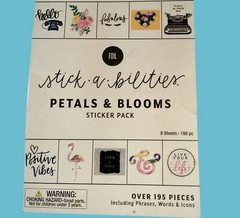 The Paper Studio Petals Blooms Sticker Book Flamingo Stick a Bilities