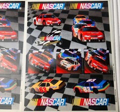 Vintage Hallmark Stickers NASCAR Race Cars 4 SheetS Heartline 2002