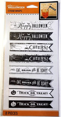 Jolees Halloween Ephemera Straw Wraps Sticker 8pc Gothic Junk Journal Scrapbook