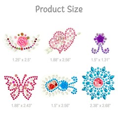 Wrapables Crystal Rhinestone Gem Stickers, Bling Jewel Adhesives (Set of 6)