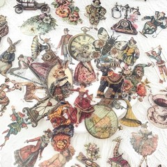 100PCS Vintage Victorian Stickers Pack – Aesthetic Retro Clear Ephemera Sticke