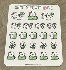 NEW Once More With Love ❤️ Charged Battery Munchkin Sticker Sheet OMWL Stickers