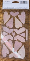 Sticko Vellum Hearts Pink & Peach Love Valentines Wedding Scrapbook Stickers