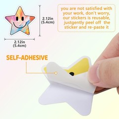 Wercokt 50PCS Smiling Star Stickers, Cute Water Bottle Stickers for Kids, for…