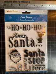 New Multicraft rubber stamp set clear cling DEAR SANTA CHRISTMAS free USA ship