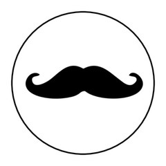 Mustache stickers, labels, tags, envelope seals, boy