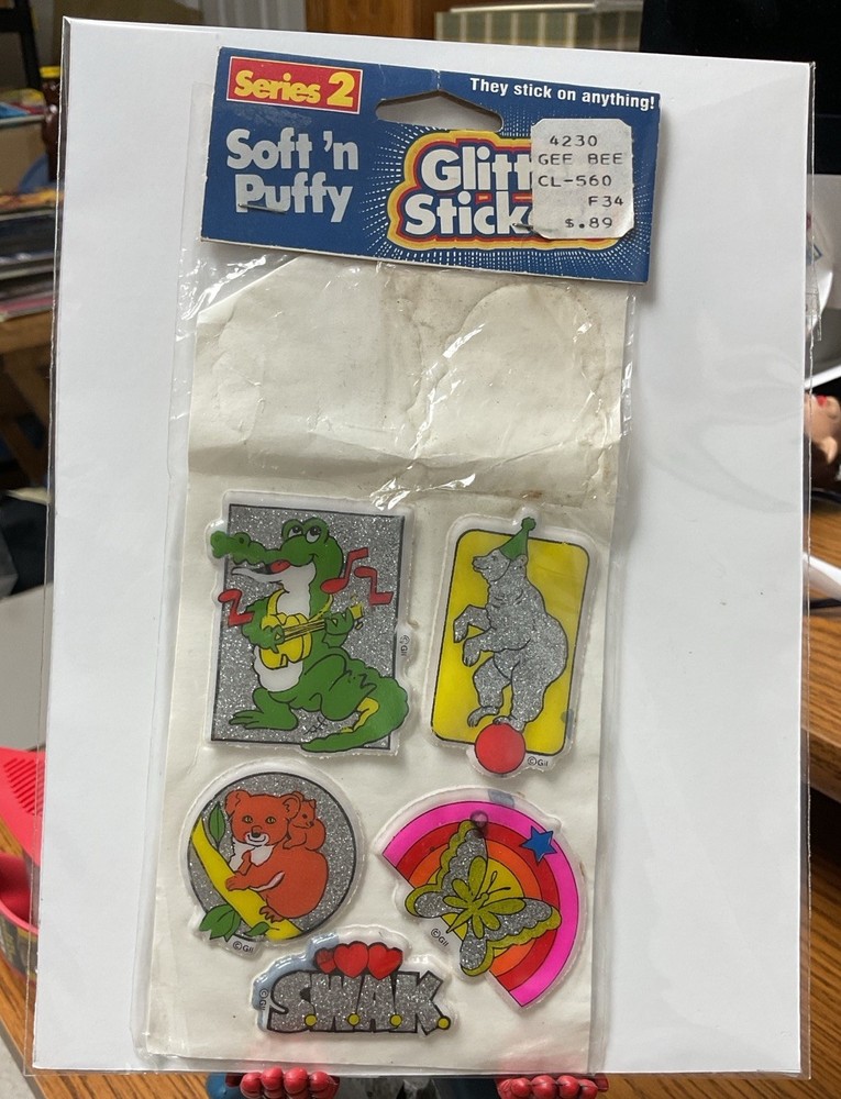 Vintage 1983 Soft ‘n Puffy Glitter Stickers 5 of 7 Series 2 Gordy International
