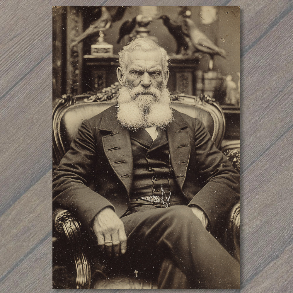 STICKER Bearded Gentleman in Suit Antique Portrait Historical Photography Styl