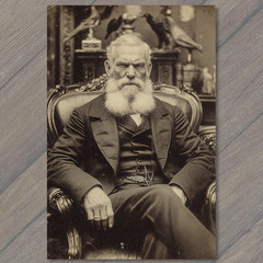 STICKER Bearded Gentleman in Suit Antique Portrait Historical Photography Styl