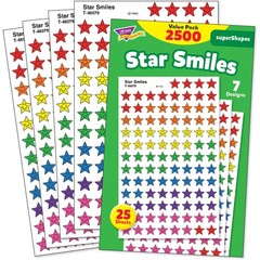 Trend Supershapes Star Smiles Stickers – 2500 Star – Assorted (T46917)