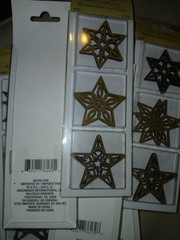 HUGE LOT Crafters Square 90 Wood STARS Laser Cut Kraft Icons 15 packs of 6 stars