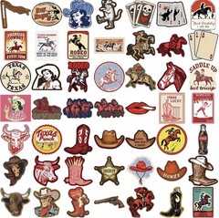 50 PACK COWBOY RODEO Sticker Wild West Cowgirl Gunslinger Outlaw Set Bulk Lot