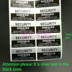 500 Security Label Seal Sticker Silver Black Tamper Evident VOID 1.57» x 0.78»