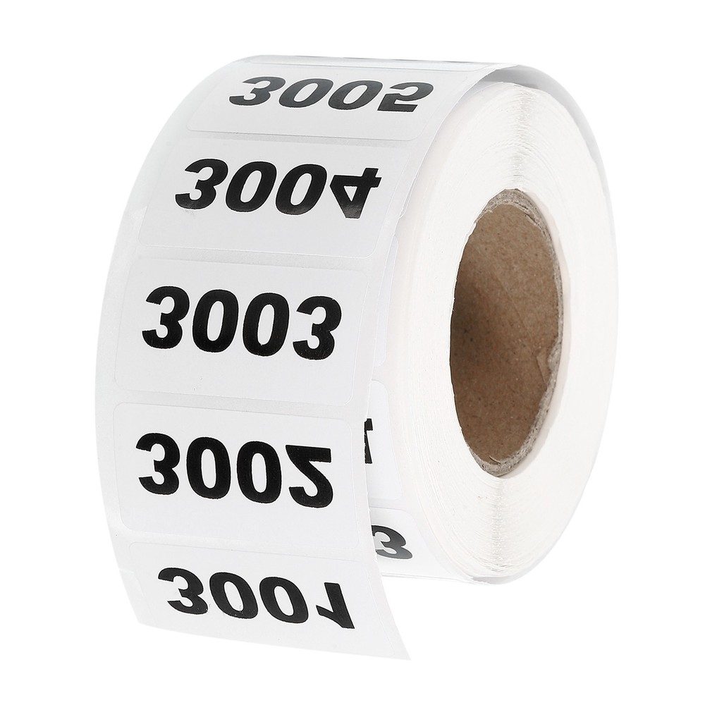 1Roll Inventory Number Sticker 1.6×0.8″ 3001-4000 for Office Consecutive Sticker
