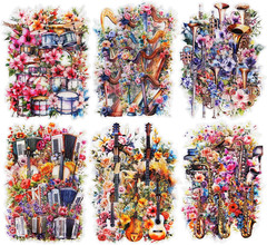 90Pcs Floral PET Stickers, Fantasy Holographic Stickers for Scrapbooking, DIY Cr