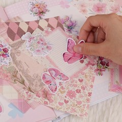 All-in-One Flower Theme Scrapbook Kit – 100 Decorative Pieces for Crafting