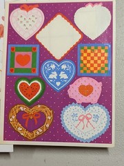 Mixed Lot Partial Sheets – Vintage Stickers Hearts Valentines 1980s
