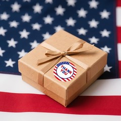 500 Pcs 1.5 Inch American Flag Thank You Stickers Round 4th of July Stickers