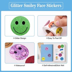 Happy Face Stickers 500Pcs, Self Adhesive Cute Incentive Labels, Multicolor
