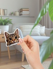 Peeking Kitten Die Cut Vinyl Stickers Set Scrapbooking Laptop Water Bottle