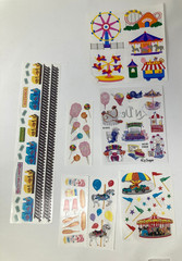Large Vintage Scrapbooking Stickers Family Fun Amusement Park Mickey Mouse