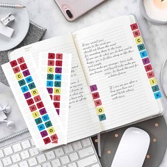 OIIKI 728PCS Colorful Alphabet Tabs, a to Z 26 Letters Alphabet Stickers, Alphab
