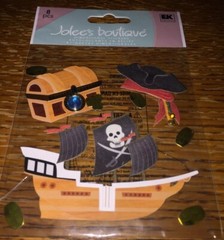 Lot Of 2 Jolees Peter Pan Captain Pirates Ship Treasure Disney Scrapbook Sticker