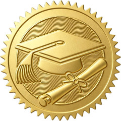 Graduation Class of 2026 Stickers 2 Inch 100Pcs Gold Embossed Graduation Cap Dip