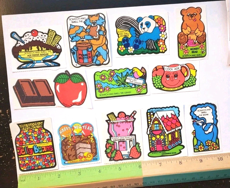 MELLO SMELLOS 3M SCENTED STICKERS *CHOOSE ONE* VINTAGE SMELLY SCRATCH SNIFF FUN