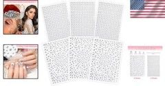 Shiny 2100pcs Rhinestone Stickers – Glamorous Decorations for Crafts & Makeup