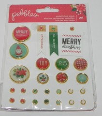 LOT SNOW AND COCOA CHRISTMAS EMBELLISHMENTS BRADS TAGS CRATE PAPER PLUS OTHERS