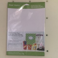 Cricut Printable Sticker Paper 12 Sheets White and 12 Sheets of Clear, 8.5×11”