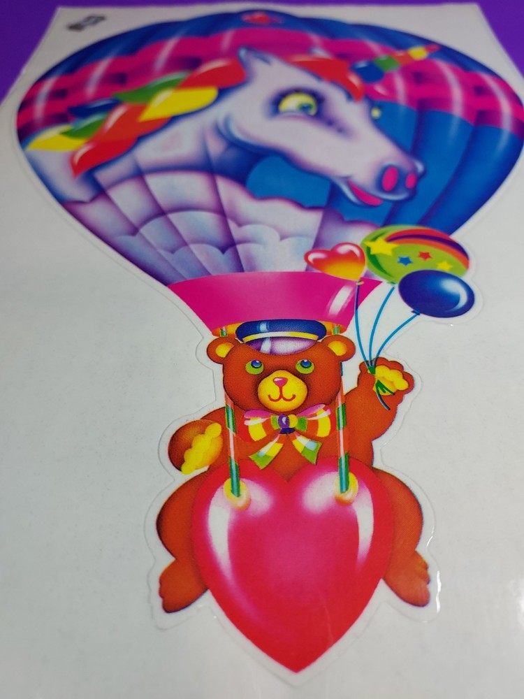 Vintage 1990’s Fully Intact Lisa Frank Jumbo Sticker Unicorn Hot Air Balloon